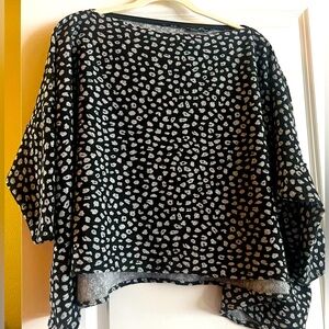 Diane Kroe Wanderlust wrap sweater leopard/animal print